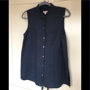 J JILL Sleeveless Linen Shirt. - size medium